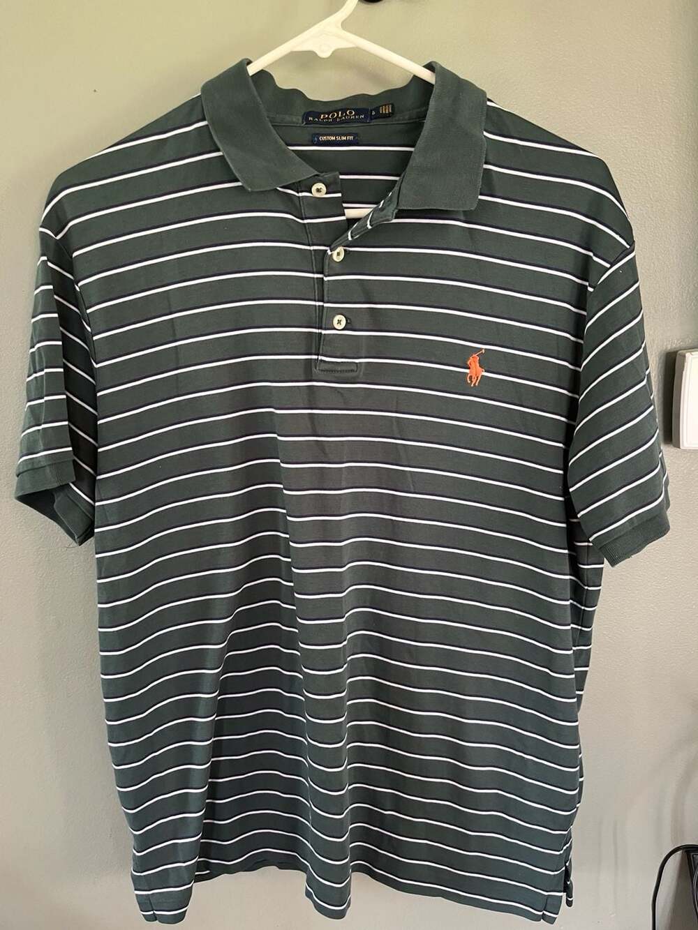 Polo Ralph Lauren Custom Slim Fit Striped Polo Shirt Size Large Youth